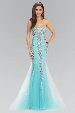 Formal Gowns Elizabeth K - GL1067 Strapless Sequin Accented Trumpet Gown