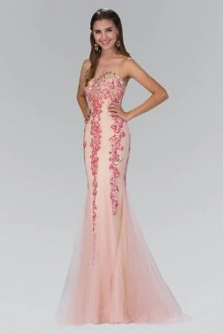 Formal Gowns Elizabeth K - GL1067 Strapless Sequin Accented Trumpet Gown