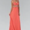 Elizabeth K - GL1082 Jeweled Ruched Sweetheart Chiffon Dress