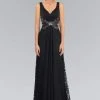 Formal Gowns Elizabeth K - GL1092 Lace Overlay V-Neck A-Line Gown 2 Formal Gowns Elizabeth K - GL1092 Lace Overlay V-Neck A-Line Gown