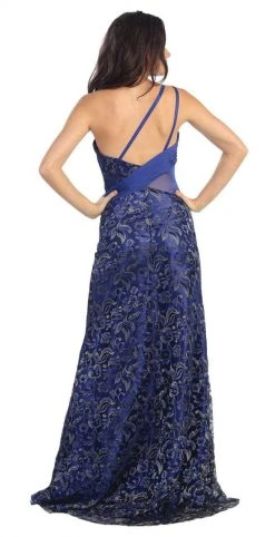 Formal Gowns Elizabeth K - GL1095 Embellished Asymmetrical Neck Trumpet Dress 9 Formal Gowns Elizabeth K - GL1095 Embellished Asymmetrical Neck Trumpet Dress