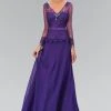 Elizabeth K - GL1097 Quarter Sleeve Applique Chiffon Gown Formal Gowns 1 Elizabeth K - GL1097 Quarter Sleeve Applique Chiffon Gown Formal Gowns