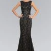 Elizabeth K - GL1101 Lace Embellished Bateau Neck Sheath Dress 2 Elizabeth K - GL1101 Lace Embellished Bateau Neck Sheath Dress
