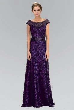 Formal Gowns Elizabeth K - GL1102 Lace Floral Long Dress