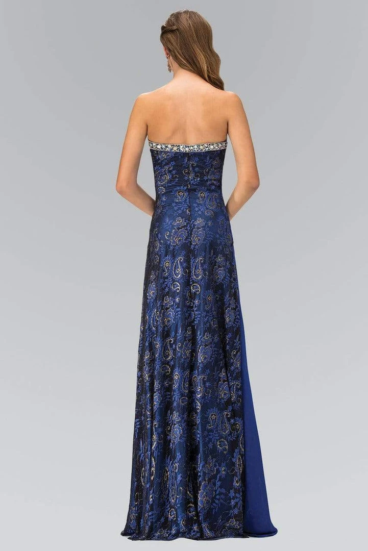Formal Gowns Elizabeth K - GL1103 Jewel-Ornate Paisley Print Gown 4 Formal Gowns Elizabeth K - GL1103 Jewel-Ornate Paisley Print Gown