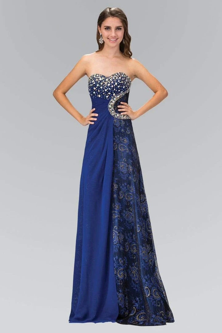 Formal Gowns Elizabeth K - GL1103 Jewel-Ornate Paisley Print Gown 3 Formal Gowns Elizabeth K - GL1103 Jewel-Ornate Paisley Print Gown