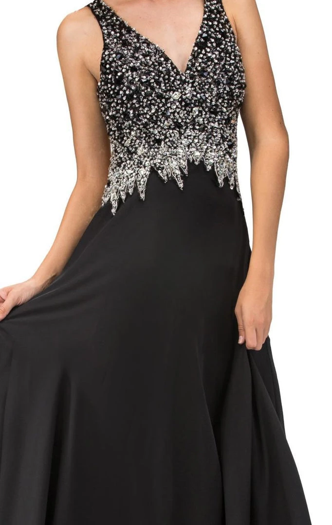 Formal Gowns Elizabeth K - GL1113 V-Neck Sleeveless Long Dress 4 Formal Gowns Elizabeth K - GL1113 V-Neck Sleeveless Long Dress