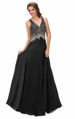 Formal Gowns Elizabeth K - GL1113 V-Neck Sleeveless Long Dress