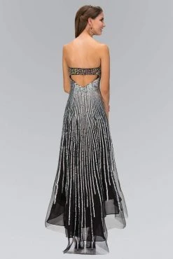 Elizabeth K - GL1127 Strapless Embellished Hi Lo Dress