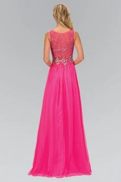 Formal Gowns Elizabeth K - GL1131 Bateau Illusion Bejeweled Chiffon Gown 11 Formal Gowns Elizabeth K - GL1131 Bateau Illusion Bejeweled Chiffon Gown