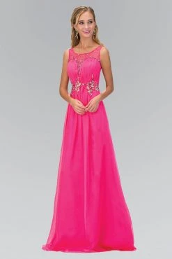 Formal Gowns Elizabeth K - GL1131 Bateau Illusion Bejeweled Chiffon Gown 10 Formal Gowns Elizabeth K - GL1131 Bateau Illusion Bejeweled Chiffon Gown