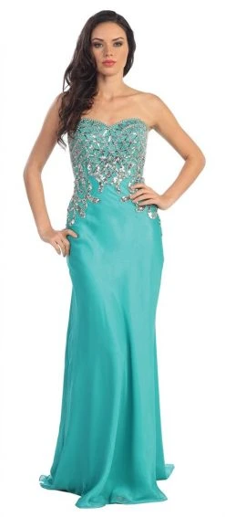 Elizabeth K - GL1148 Bead Embellished Sweetheart A-Line Dress Formal Gowns