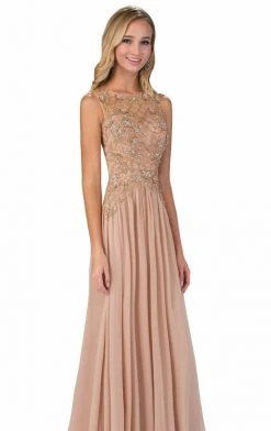 Elizabeth K - GL1304 Sleeveless Embellished Long Dress Mother Of The Bride