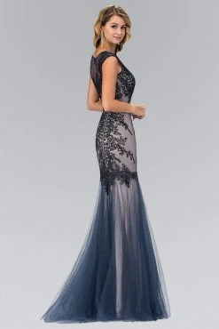 Formal Gowns Elizabeth K - GL1309 Embroidered Illusion Bateau Neck Trumpet Gown 9 Formal Gowns Elizabeth K - GL1309 Embroidered Illusion Bateau Neck Trumpet Gown
