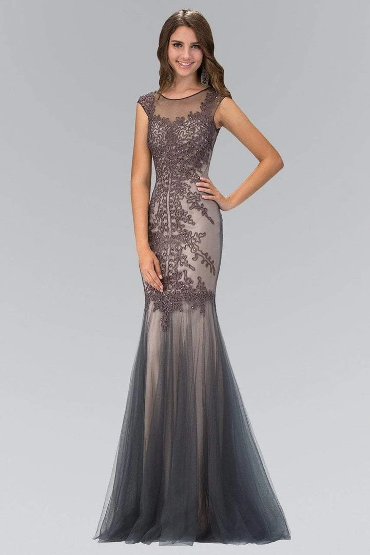 Formal Gowns Elizabeth K - GL1309 Embroidered Illusion Bateau Neck Trumpet Gown 3 Formal Gowns Elizabeth K - GL1309 Embroidered Illusion Bateau Neck Trumpet Gown