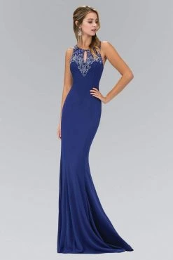 Formal Gowns Elizabeth K - GL1315 Keyhole Illusion Sheath Gown