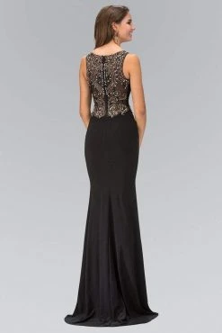 Mother Of The Bride Elizabeth K - GL1322 Bead Embellished Illusion Bateau Neck Gown