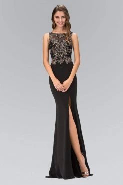Mother Of The Bride Elizabeth K - GL1322 Bead Embellished Illusion Bateau Neck Gown