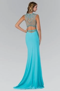 Formal Gowns Elizabeth K - GL1328 Embellished Illusion Jewel Sheath Dress