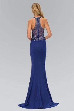 Elizabeth K - GL1337 Bejeweled V-neckline Sheath Gown 5 Elizabeth K - GL1337 Bejeweled V-neckline Sheath Gown