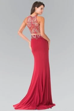 Formal Gowns Elizabeth K - GL1338 Two-Piece Florid Illusion Sheath Gown