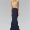 Elizabeth K - GL1340 Bejeweled Lace Applique Scoop Neckline Gown Formal Gowns 1 Elizabeth K - GL1340 Bejeweled Lace Applique Scoop Neckline Gown Formal Gowns