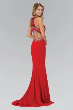 Elizabeth K - GL1361 Jewel-Accented Halter Neck Gown Formal Gowns 6 Elizabeth K - GL1361 Jewel-Accented Halter Neck Gown Formal Gowns