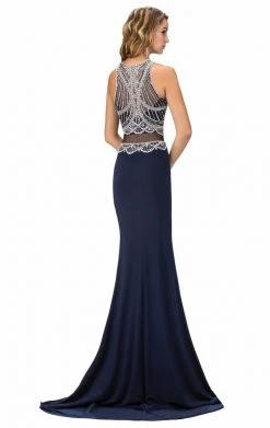 Elizabeth K - GL1362 Beaded Bateau Neckline With Sheer Waist Jersey Gown Formal Gowns 7 Elizabeth K - GL1362 Beaded Bateau Neckline With Sheer Waist Jersey Gown Formal Gowns