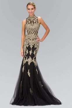 Elizabeth K - GL1365 Embellished High Neck Mermaid Gown Formal Gowns