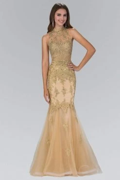 Elizabeth K - GL1365 Embellished High Neck Mermaid Gown Formal Gowns 7 Elizabeth K - GL1365 Embellished High Neck Mermaid Gown Formal Gowns