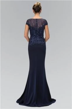 Elizabeth K - GL1369 Cap Sleeve Bead And Sequin Embellished Gown Formal Gowns 5 Elizabeth K - GL1369 Cap Sleeve Bead And Sequin Embellished Gown Formal Gowns