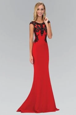 Formal Gowns Elizabeth K - GL1380 Embellished Scoop Neck Jersey Gown