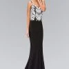 Elizabeth K - GL1384 Bead And Sequin Embellishment V-Neck Gown 2 Elizabeth K - GL1384 Bead And Sequin Embellishment V-Neck Gown