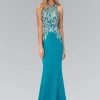 Elizabeth K - GL1387 Jewel Neckline Sequin Embellished Gown 1 Elizabeth K - GL1387 Jewel Neckline Sequin Embellished Gown