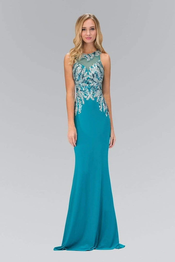 Elizabeth K - GL1387 Jewel Neckline Sequin Embellished Gown 3 Elizabeth K - GL1387 Jewel Neckline Sequin Embellished Gown