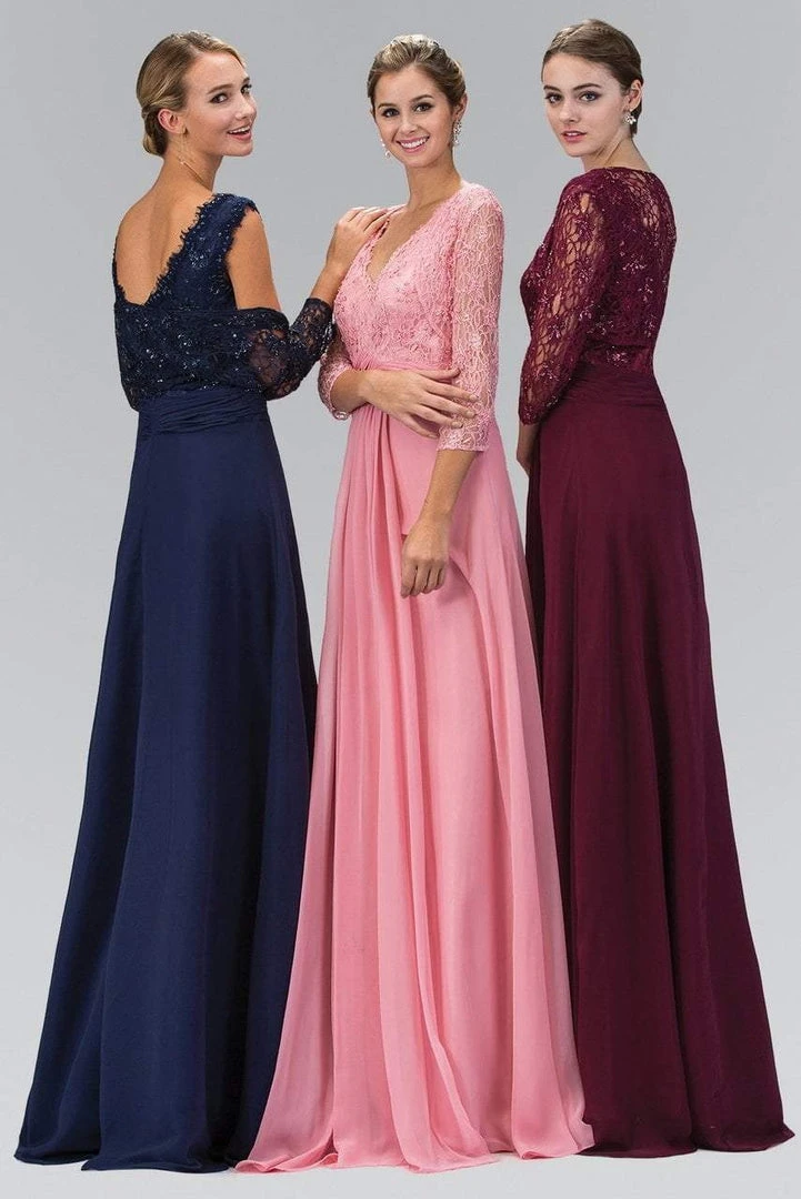Elizabeth K - GL1397 Lace V-Neck A-Line Gown With Bolero Formal Gowns 5 Elizabeth K - GL1397 Lace V-Neck A-Line Gown With Bolero Formal Gowns