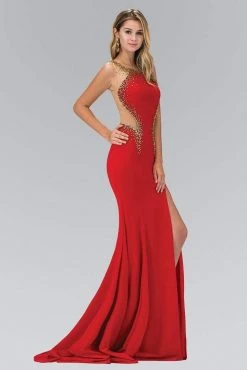 Elizabeth K - GL1399 Bead Embellished Scoop Neck Gown Formal Gowns
