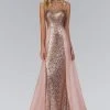 Formal Gowns Elizabeth K - GL1400 Sequined Illusion Jewel Neck A-Line Gown