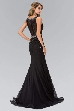 Elizabeth K - GL1401 Scoop Neckline Rhinestone Embellished Gown Formal Gowns