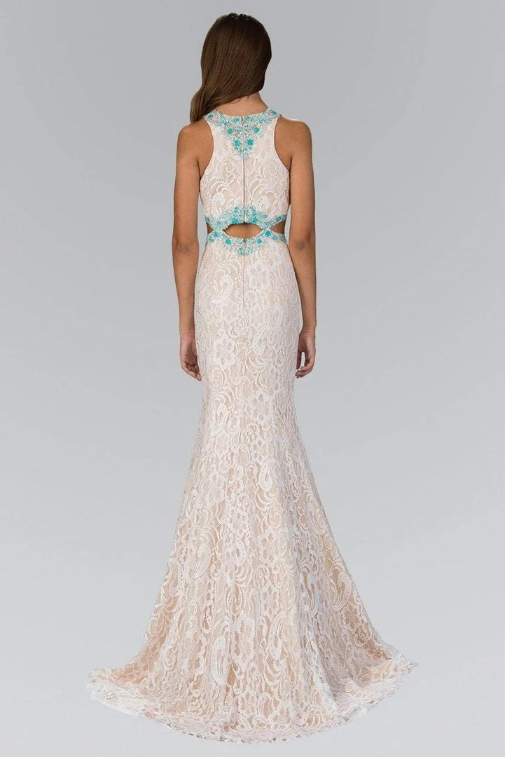 Elizabeth K - GL1403 Jewel Neckline With Cutouts Lace Gown 4 Elizabeth K - GL1403 Jewel Neckline With Cutouts Lace Gown