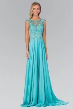 Elizabeth K - GL1410 Beaded Bateau Neck A-Line Gown Plus Size Dresses 6 Elizabeth K - GL1410 Beaded Bateau Neck A-Line Gown Plus Size Dresses