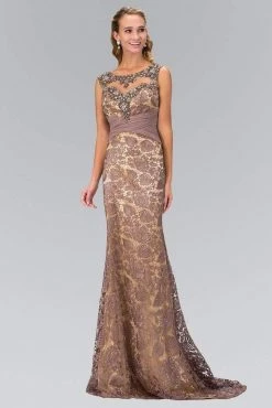Elizabeth K - GL1415 Bejeweled Illusion Trumpet Gown 8 Elizabeth K - GL1415 Bejeweled Illusion Trumpet Gown