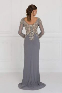 Formal Gowns Elizabeth K - GL1502 Jewel Embellished Long Sleeves Fitted Dress 7 Formal Gowns Elizabeth K - GL1502 Jewel Embellished Long Sleeves Fitted Dress