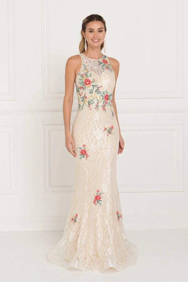 Formal Gowns Elizabeth K - GL1504 Floral Lace Fitted Mermaid Dress 3 Formal Gowns Elizabeth K - GL1504 Floral Lace Fitted Mermaid Dress