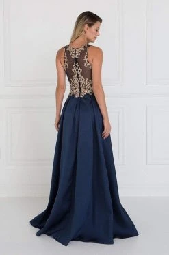 Elizabeth K - GL1520 Gilded Illusion Halter A-line Dress Formal Gowns