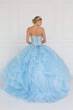 Formal Gowns Elizabeth K - GL1551 Jeweled Sweetheart Ruffled Ballgown With Bolero