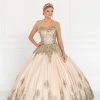 Elizabeth K - GL1590 Embellished Ballgown With Sheer Bolero Formal Gowns 2 Elizabeth K - GL1590 Embellished Ballgown With Sheer Bolero Formal Gowns