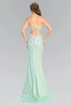 Formal Gowns Elizabeth K GL2004 Strapless Bead Textured Mermaid Gown