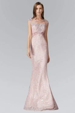 Formal Gowns Elizabeth K - GL2006 Cap Sleeves Illusion Lace Mermaid Gown