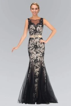 Elizabeth K - GL2009 Illusion Bateau Neckline Lace Mermaid Gown
